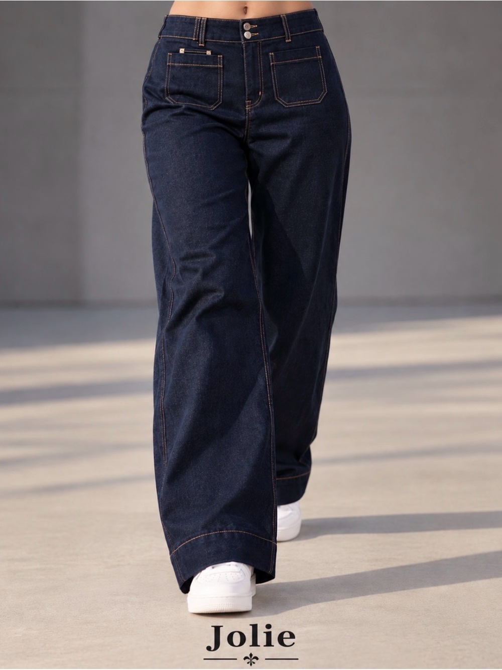 Nanette Lepore  Jolie Dark Blue Wide-Leg Jeans